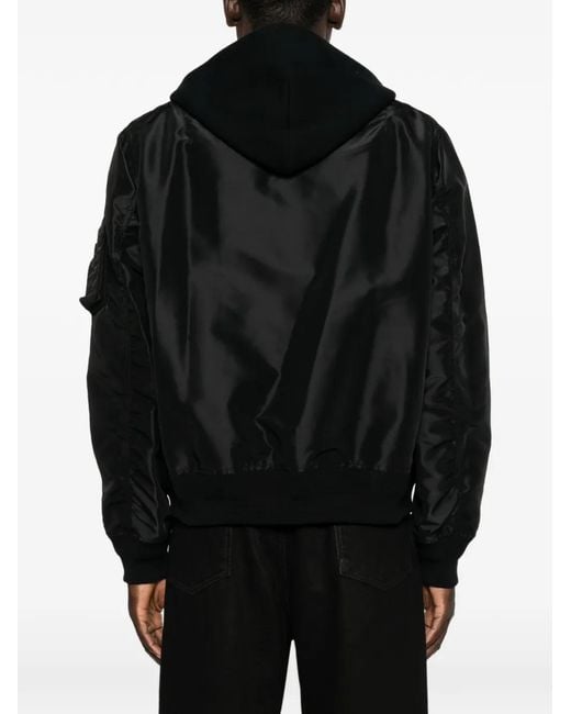 Sacai Black Hybrid Panelled Lightweight Jacket for men