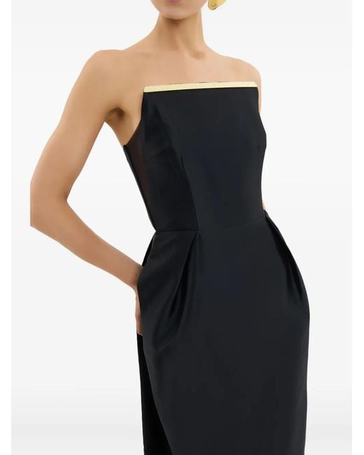 Rebecca Vallance Black Tindra Strapless Midi Dress