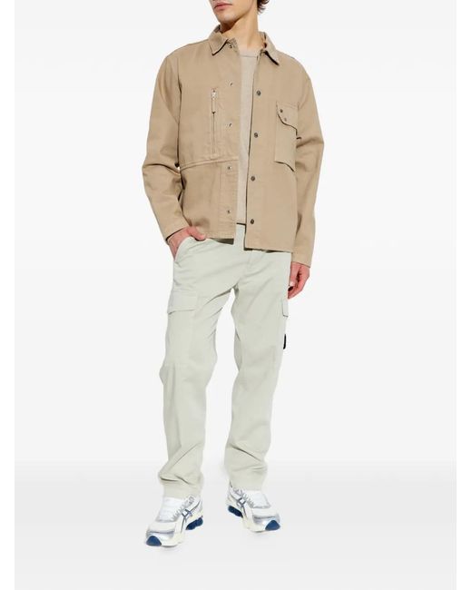 Stone Island Gray Cargo Patch Trousers for men