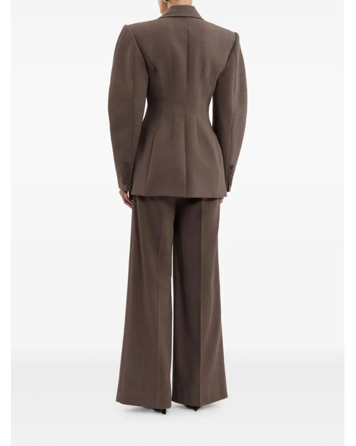 Rebecca Vallance Brown Noah Balloon-Sleeves Single-Breasted Blazer