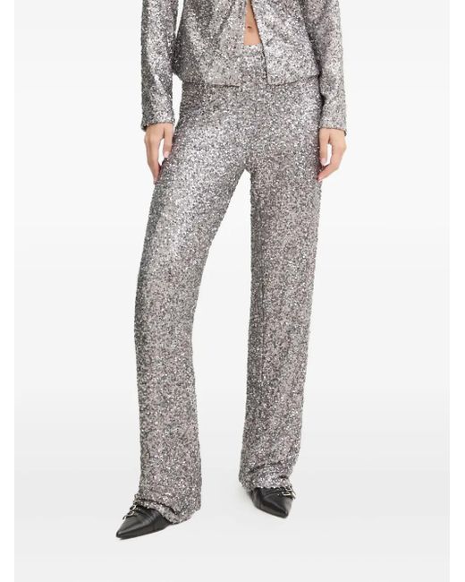 Never Fully Dressed White Sequinned Trousers