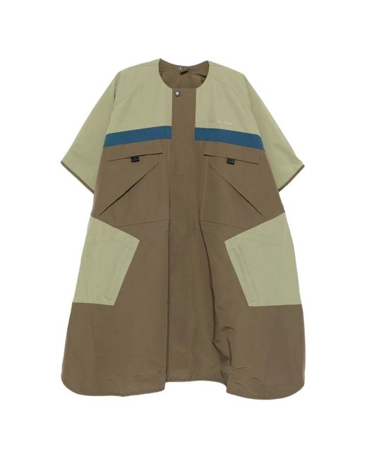 Martine Rose Green Colour-Block Panelled Coat