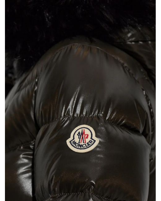 Moncler Black Fulmar Faux-Fur Trim Jacket