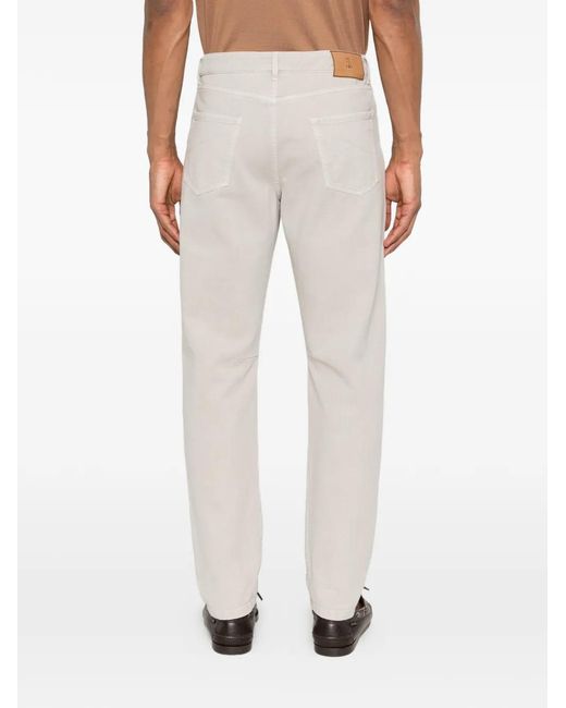Brunello Cucinelli White Zip-Up Jeans for men