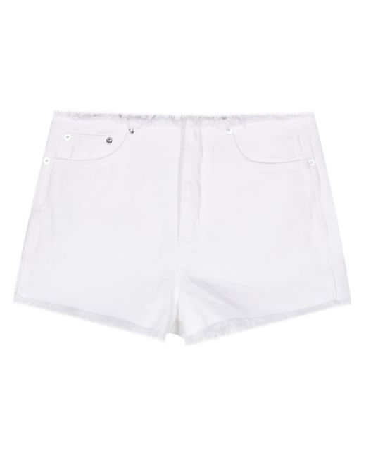 MICHAEL Michael Kors White Frayed Denim Shorts