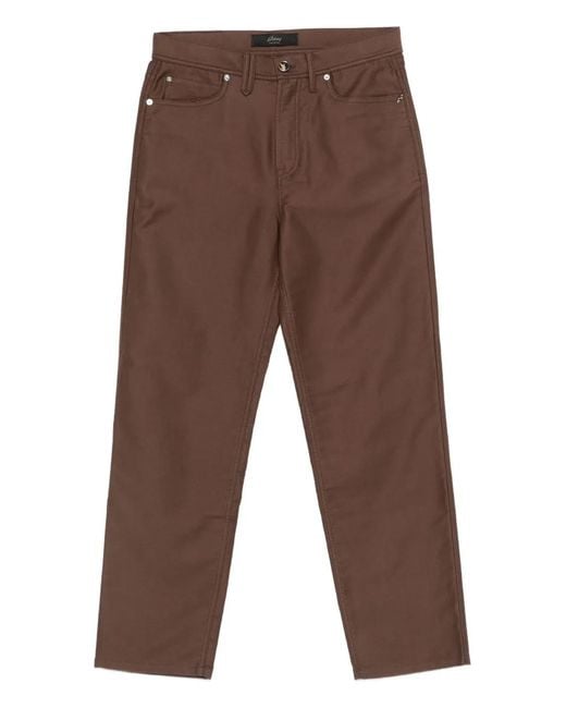 Brioni Brown Jean À Coupe Cinq Poches for men