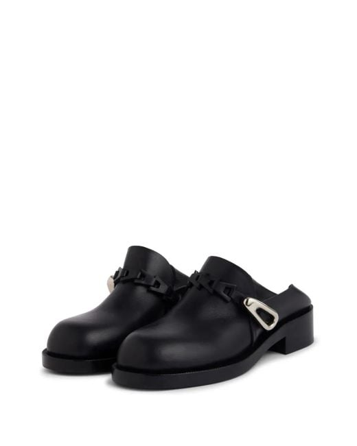 Rabanne Black Leather Mules
