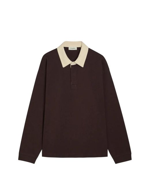 FRAME Brown Long-Sleeve Rugby Polo Shirt for men