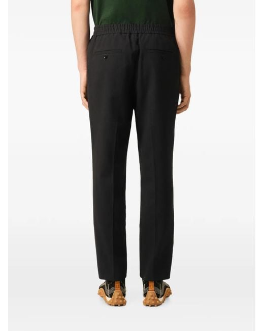 AMI Black Elasticated-Waist Wool Trousers for men