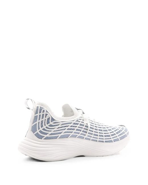 Athletic Propulsion Labs White Cage-Detail Front-Lace Sneakers