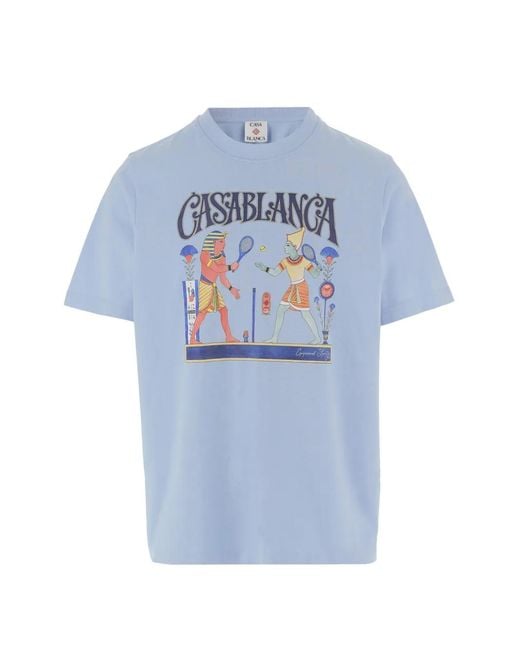 Casablanca Blue Egyptian Tennis Match T-Shirt for men