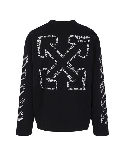Off-White c/o Virgil Abloh Long-Sleeve Graphic T-Shirt in Black