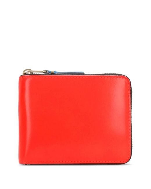Comme des Garçons Red Zip-Around Leather Wallet