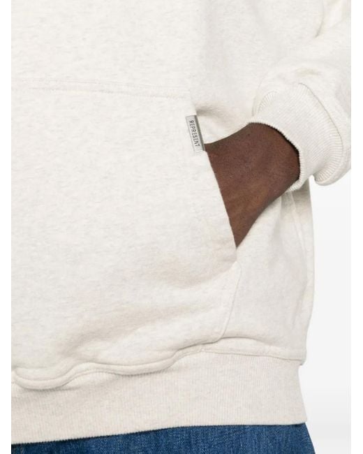 Represent White Cotton Hoodie