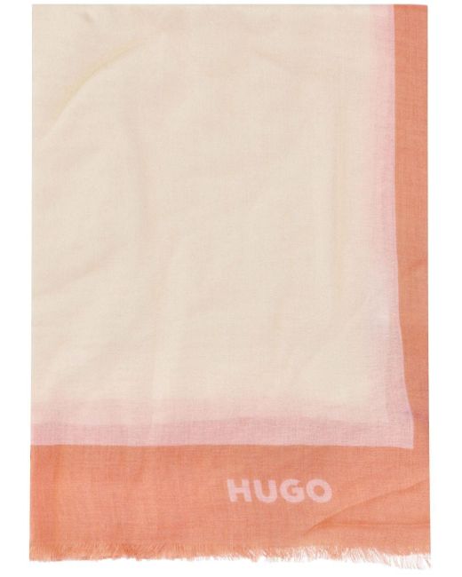 Pink in Schal | mit DE Lyst HUGO Fransen Zweifarbiger