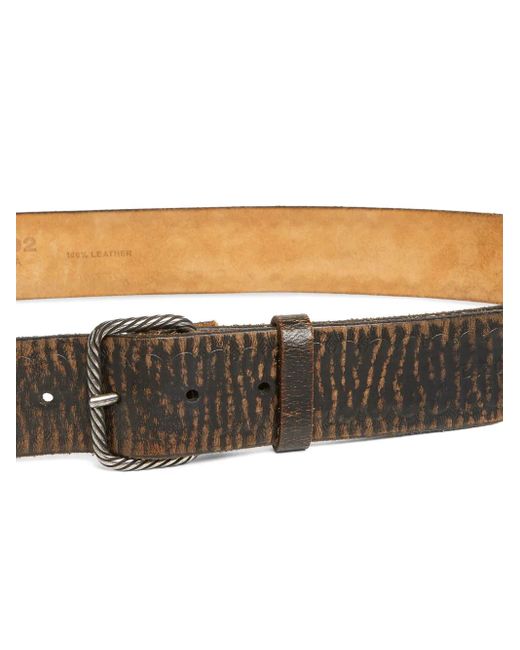 DSquared² Brown Buckle Scallop Belt for men