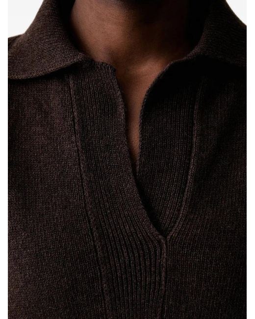 ViCOLO Black Polo-Collar Knitted Sweater