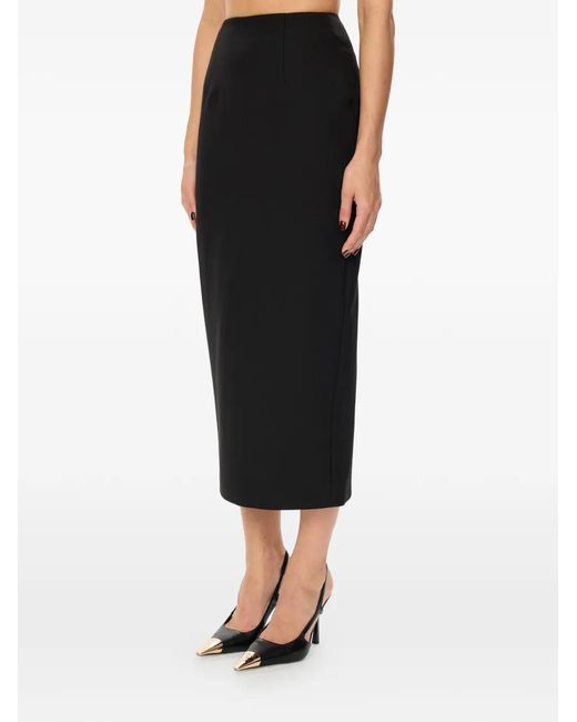 POST MERIDIEM Black Straight-Line Maxi Skirt