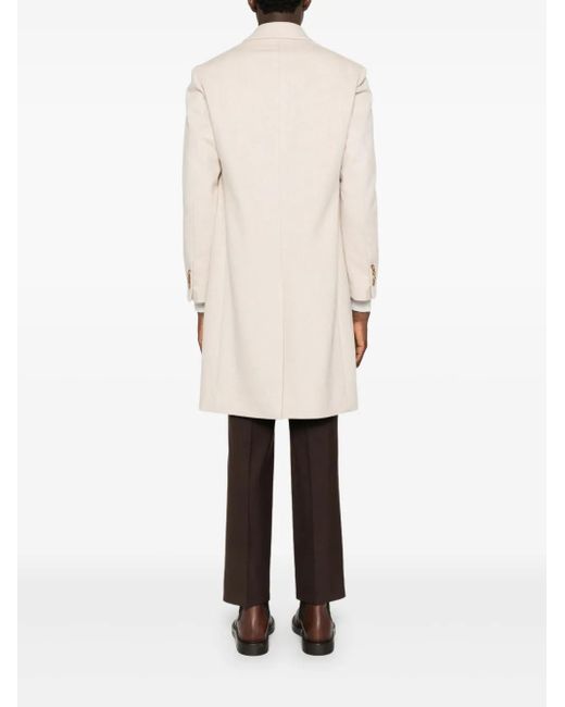 Lardini Natural Double-Breasted Coat for men