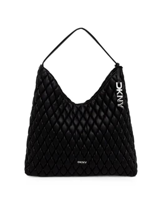 DKNY Black Quilted Tote Bag