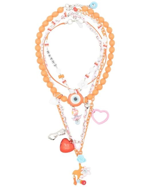 Amir Slama White Collier À Breloques