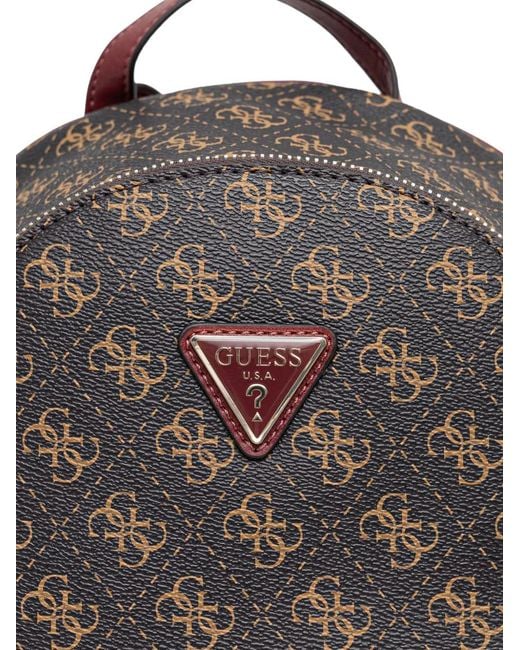 Guess Gray Monogram Zip Backpack