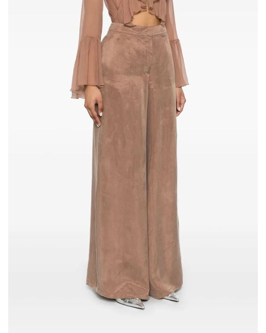 Blumarine Natural Gabardine Trousers