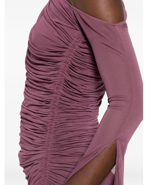 Mugler Purple Draped Infinity Dres