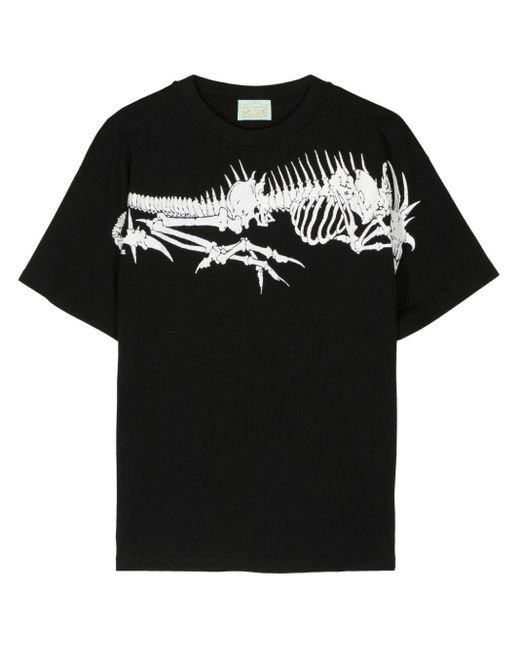 Aries Black Graphic-print Cotton T-shirt for men