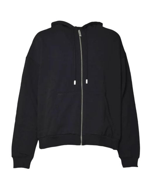 Gcds Black Zip Hooded Sweater for men