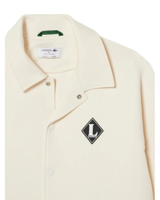 Lacoste White Veste Bomber À Détail De Logo for men