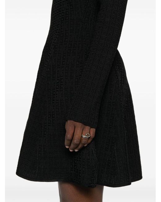 Vestido corto con motivo 4G en jacquard Givenchy de color Black