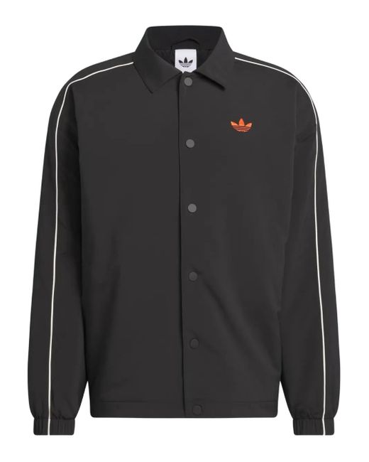 Adidas Black Embroidered-Logo Jacket