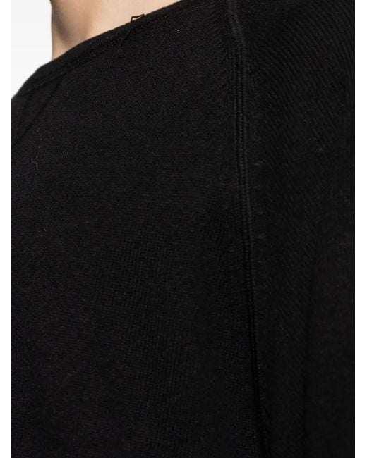Officine Generale Black Raglan-Sleeve Sweater for men