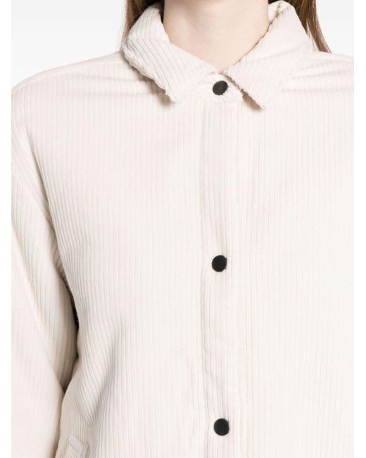 Drop-shoulder corduroy shirt jacket di James Perse in White