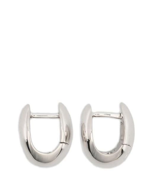 Maria Black White Finney Domed Huggie Earrings for men