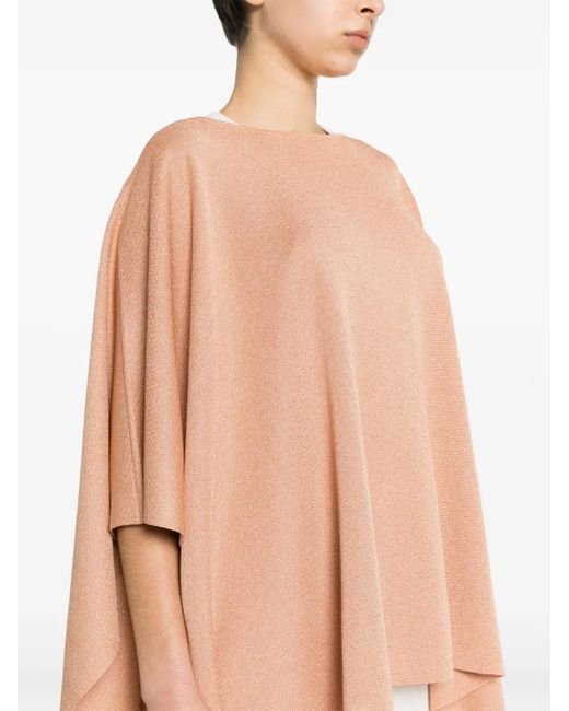 Fabiana Filippi Pink Metallic-Threading Knitted Poncho