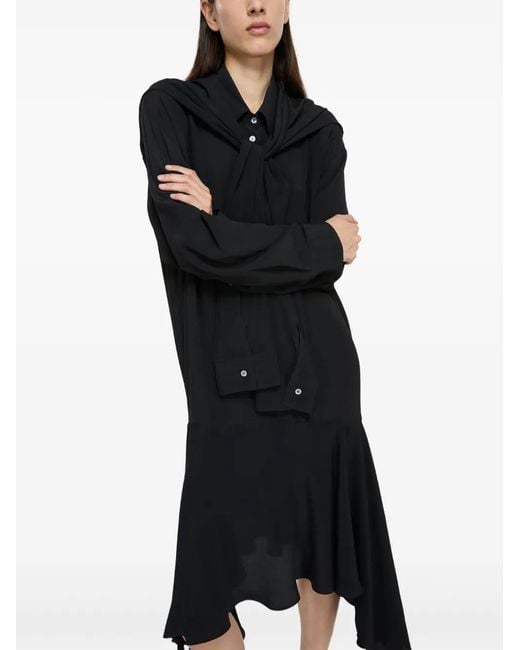 Acne Black Layered Midi Dress