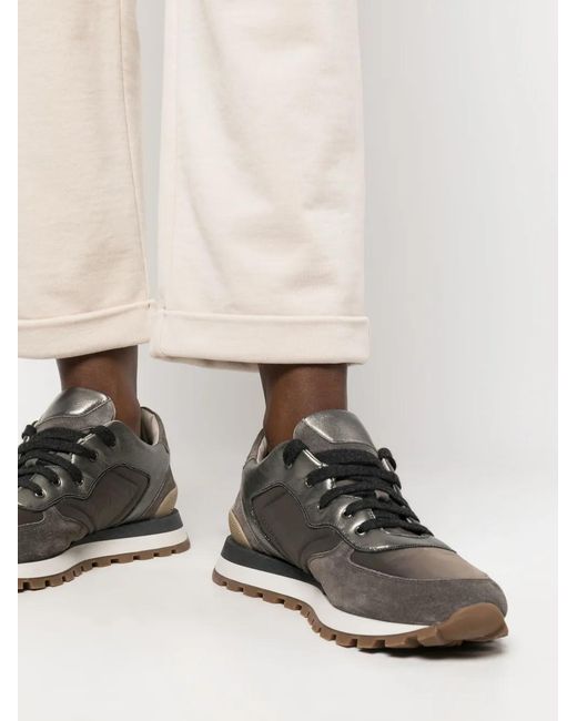 Brunello Cucinelli Natural Pleated Drawstring Cropped Trousers