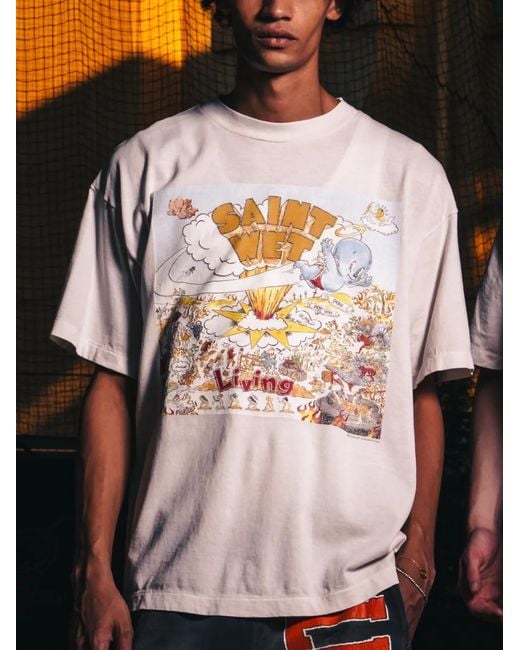 SAINT Mxxxxxx Saint Wet Short Sleeve T-Shirt in White for Men | Lyst