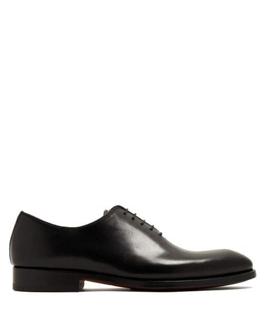 Magnanni Shoes Black Leather Oxford Shoes for men