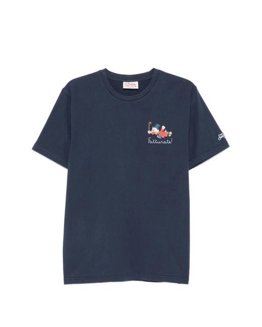 Mc2 Saint Barth Blue X Disney Portofino Grapgic-Print T-Shirt for men