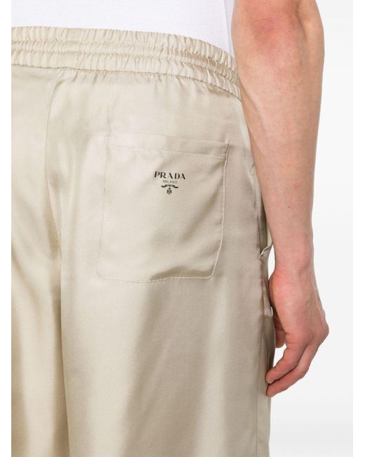 Prada Natural Silk Bermuda Shorts for men