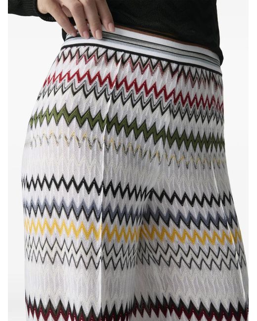 Missoni White Zigzag-Pattern Trousers