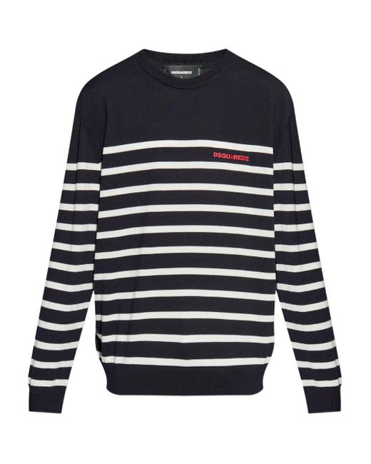 Round-Neck Knitwear DSquared² de hombre de color Blue