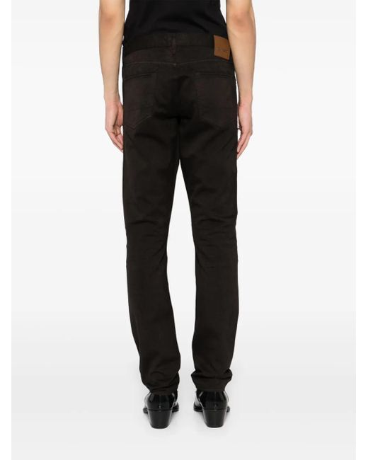 Tom Ford Black Compact Twill Slim-Fit Jeans for men