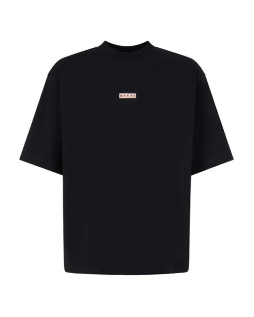 Marni Black Centred Logo T for men
