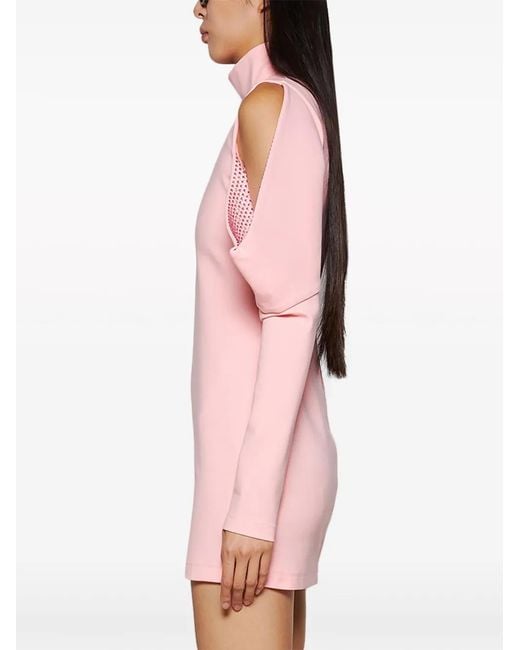 Robe Courte À Ornements En Cristal Area en coloris Pink