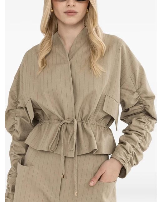 Nissa Natural Striped Cotton Jacket
