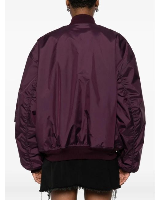 Balenciaga Purple Logo-Patch Bomber Jacket